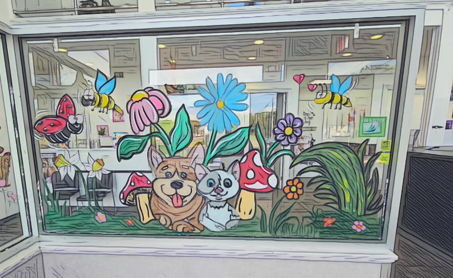 Painted Dog & Cat Art Painted Dog & Cat Art