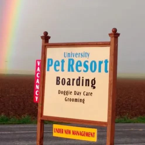  University Pet Resort Sign