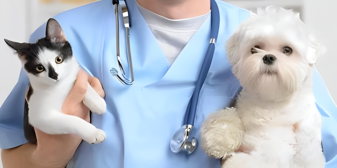  Cat and Dog carried by vet