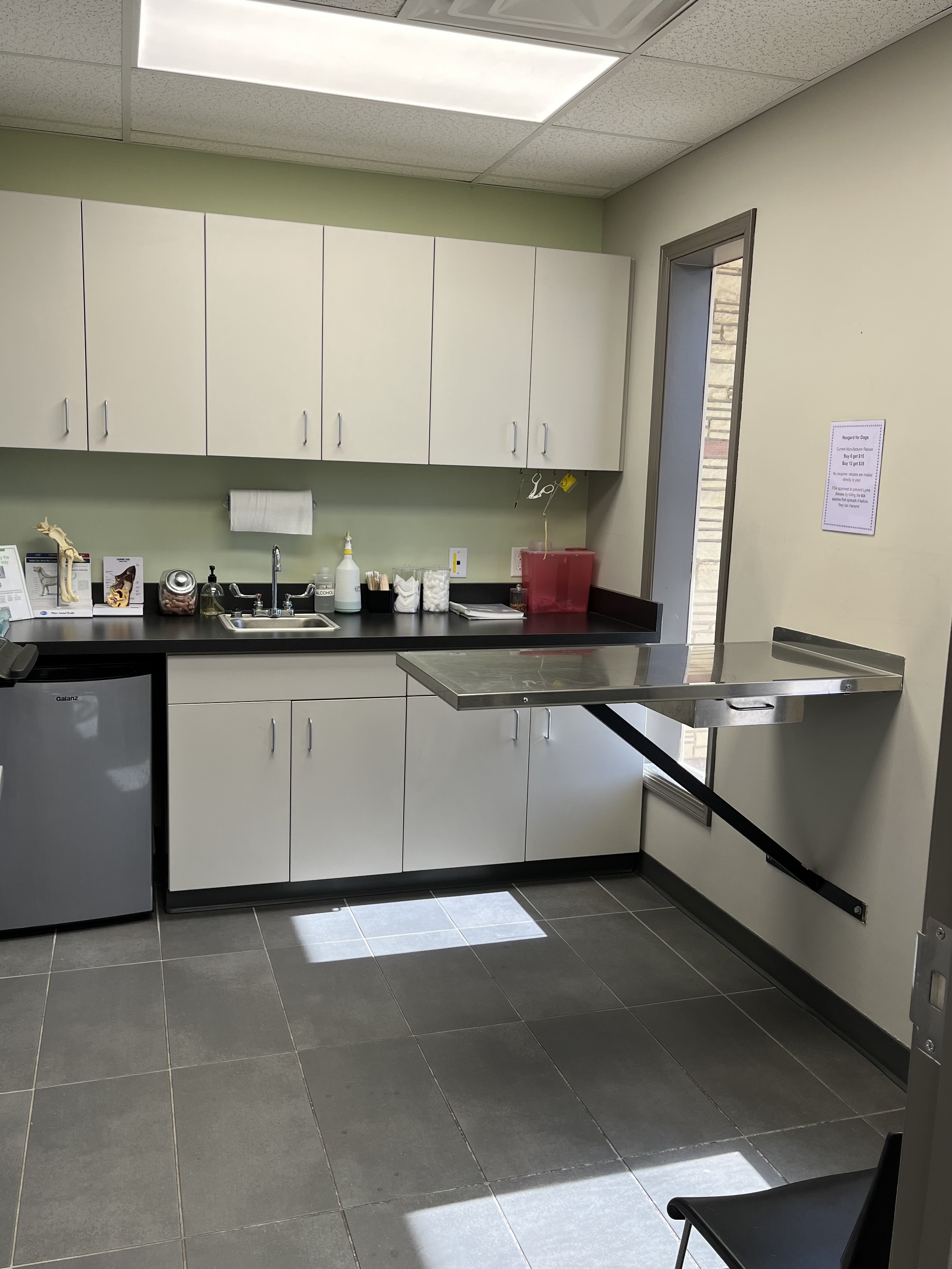 The first exam room of Pet Haven Veterinary Clinic