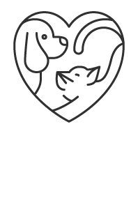 Cat and dog in a heart shape (Wellness & Preventive Care Icon)
