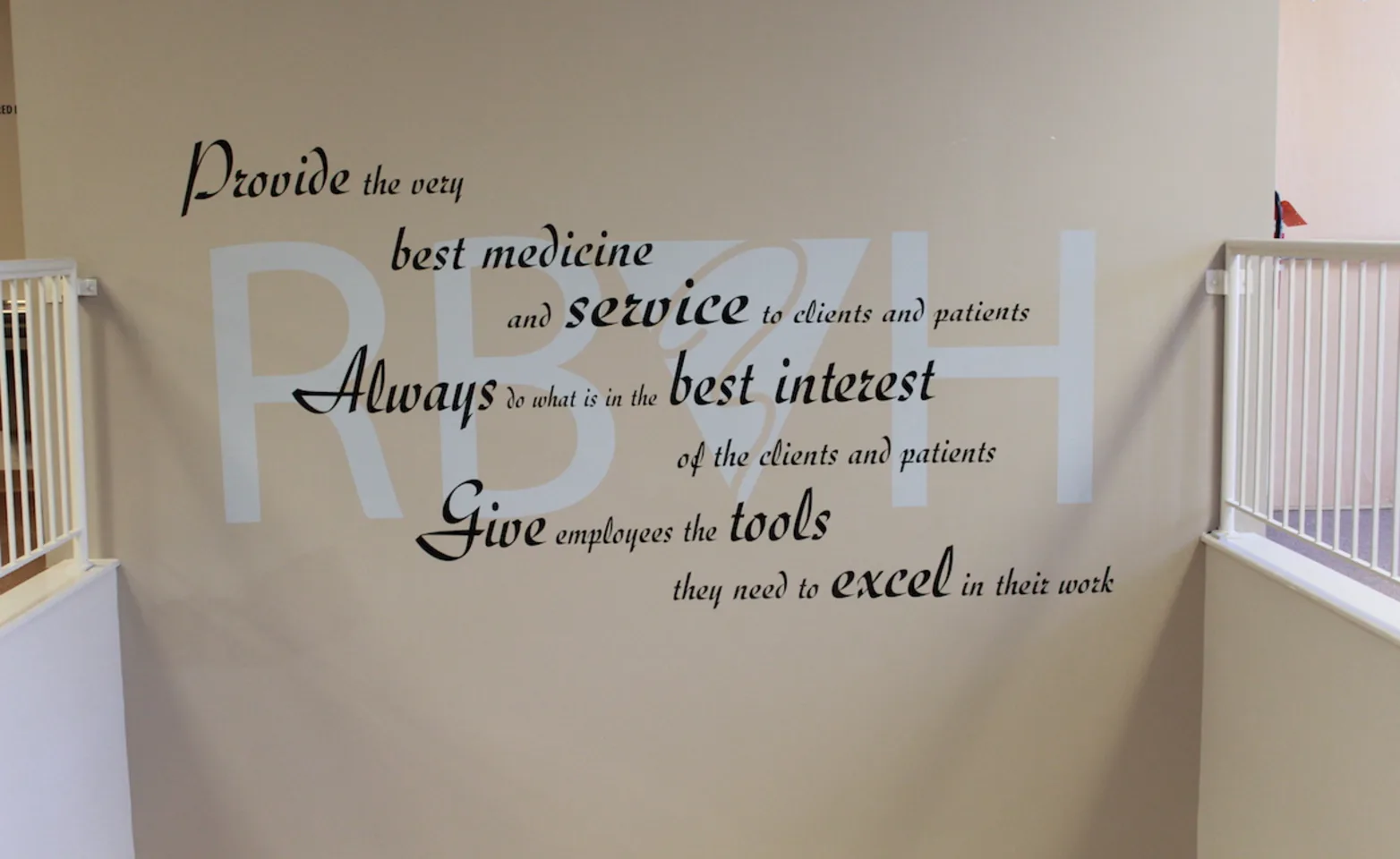 Photo of Mount Laurel veterinary hospital's motto on a wall Photo of Mount Laurel veterinary hospital's motto on a wall