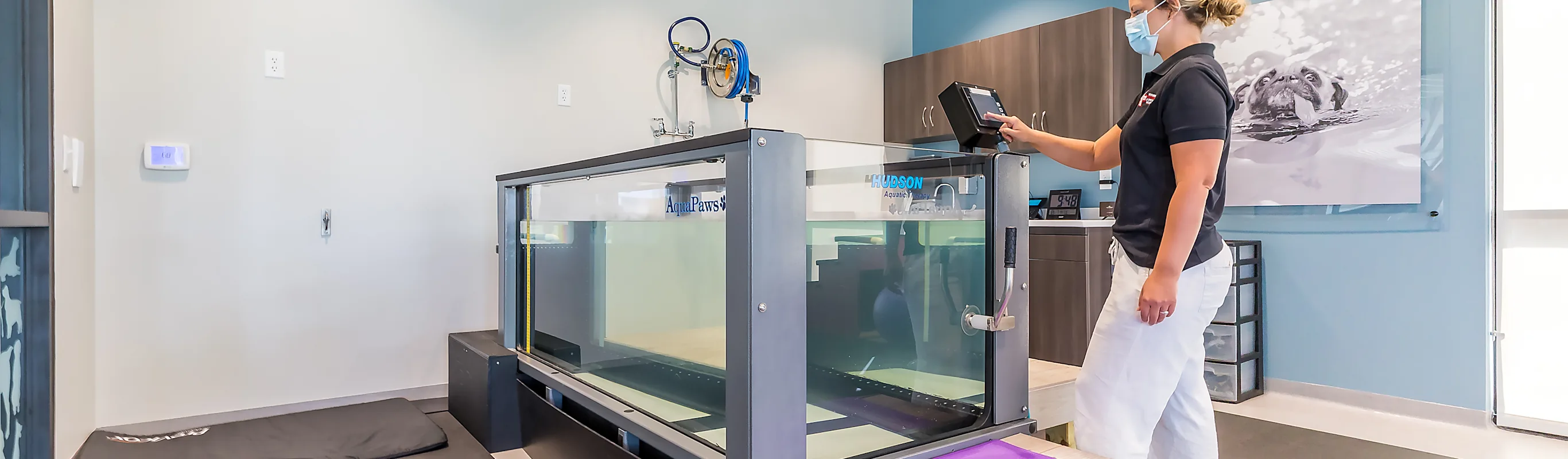 Staff in rehab room. Staff in rehab room.