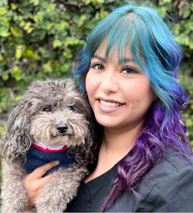 Janelle with dog Janelle with dog