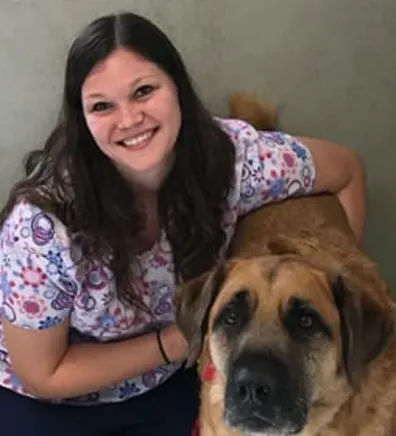 Brenna with big brown dog Brenna with big brown dog