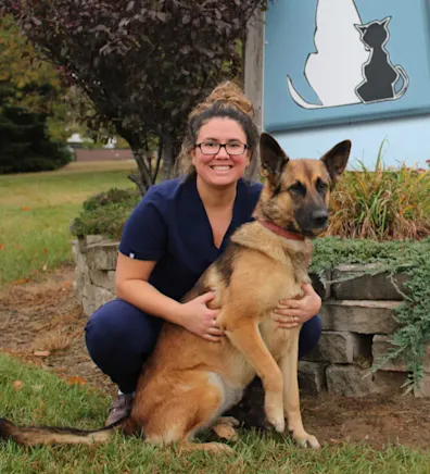Jess Hinch with her two dogs Jess Hinch with her two dogs