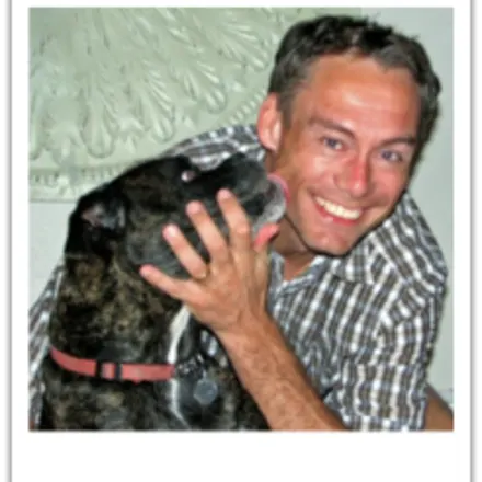Dr. Willem-Jan Van Deijck with a dog