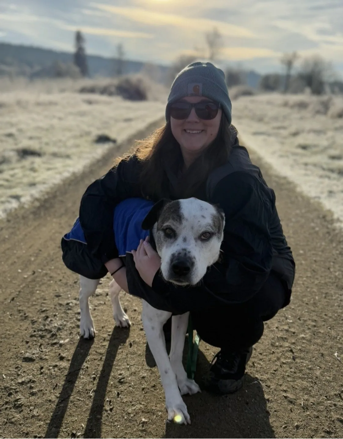 Emily and dog. Emily and dog.
