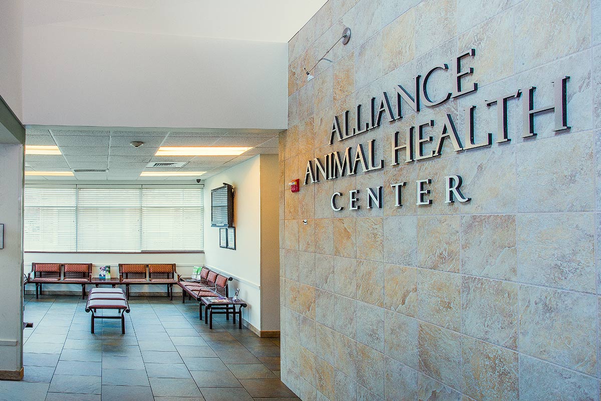 Hospital signage of Alliance Animal Health Center