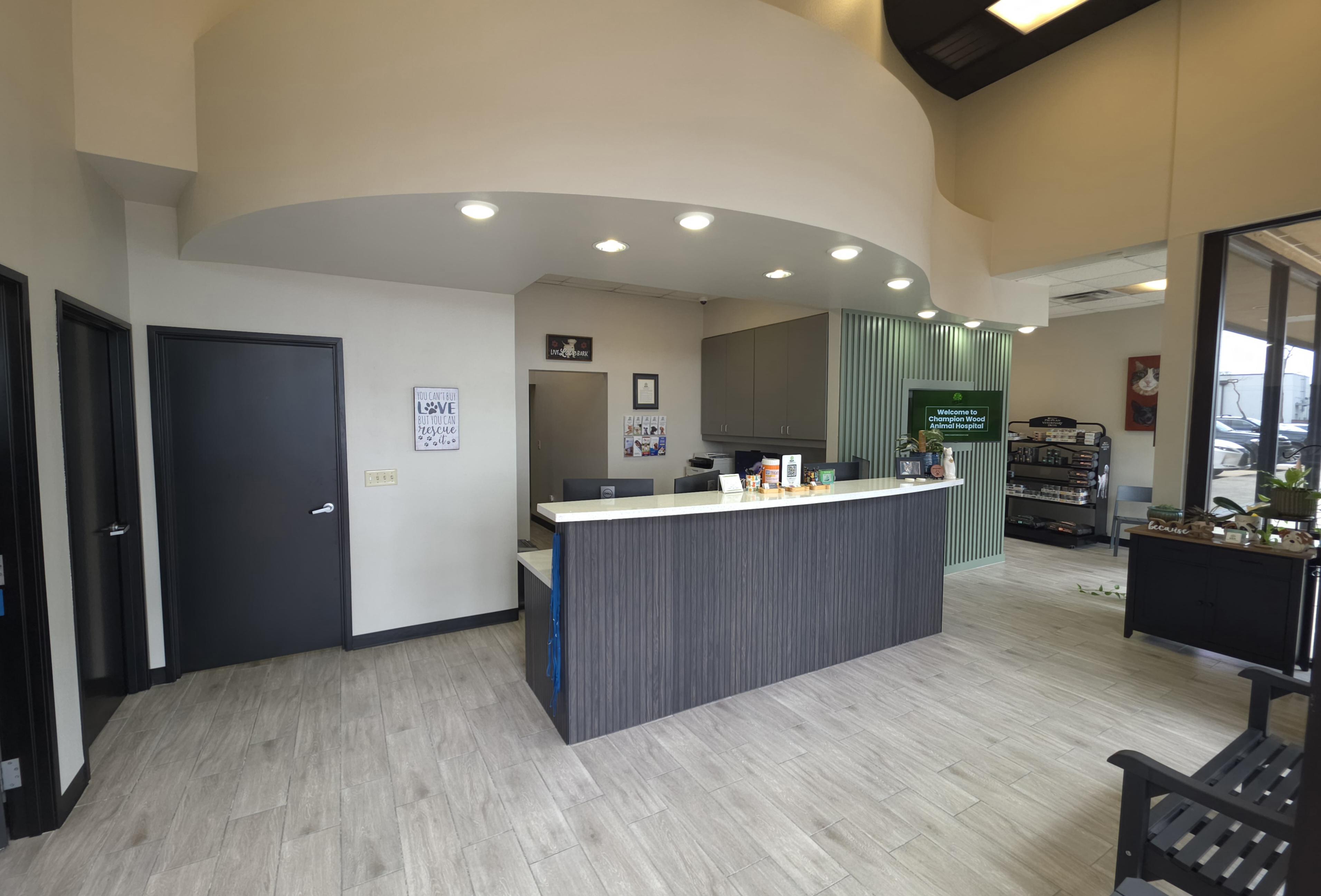 Champion Wood Animal Hospital Receptionist Area