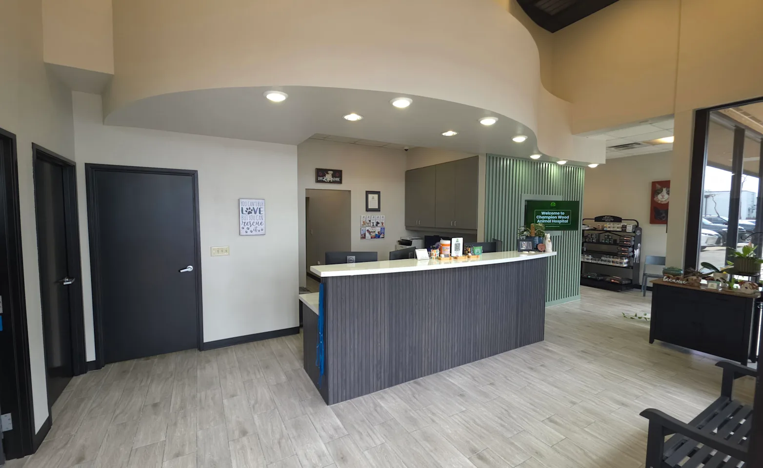 Champion Wood Animal Hospital Receptionist Area Champion Wood Animal Hospital Receptionist Area
