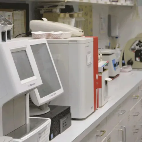 counter with lab equipment at Hidden Valley Animal Hospital