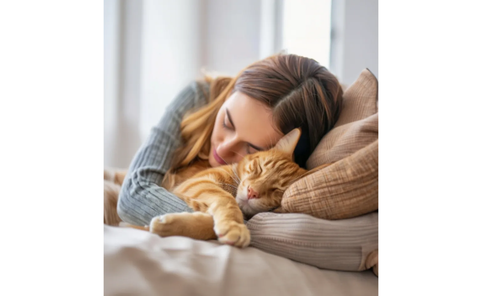 Girl Hugging a Cat Girl Hugging a Cat