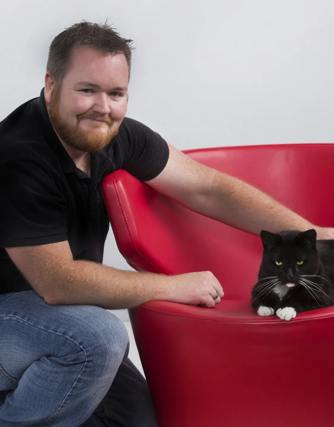 Dr. Mike Legge with cat Dr. Mike Legge with cat