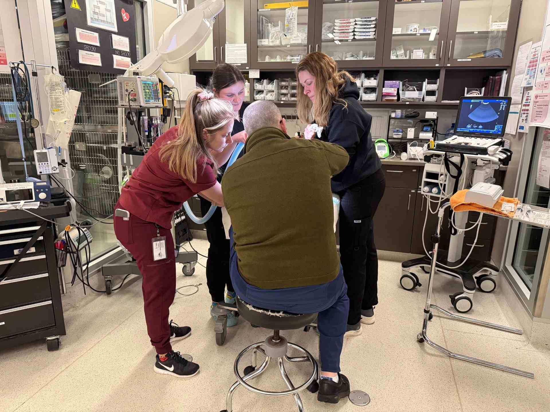 Staff members operating