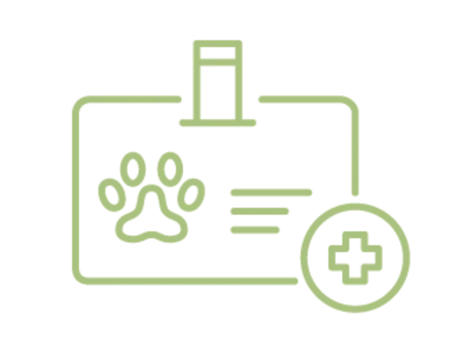 icon of a badge with paw icon inside icon of a badge with paw icon inside