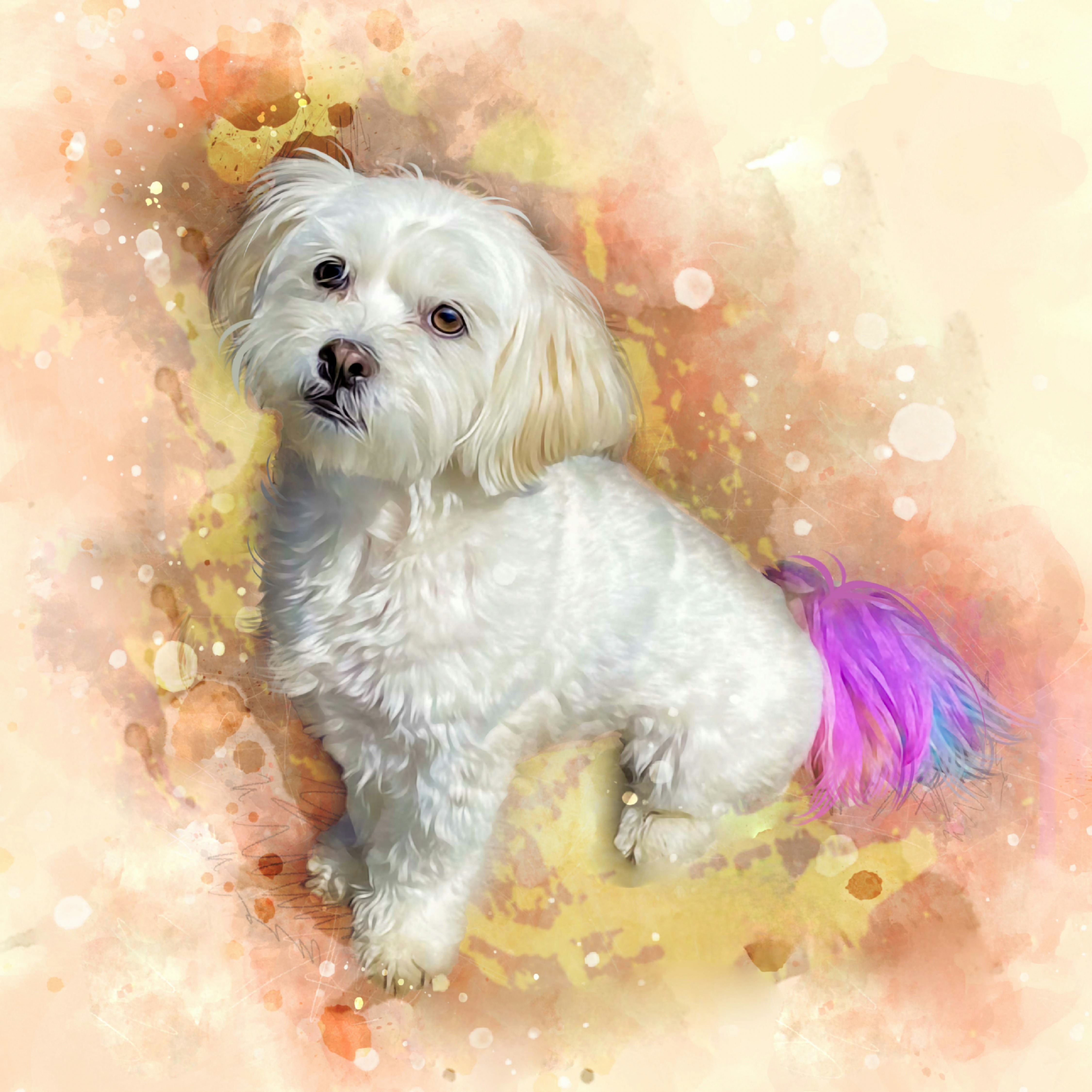 Stencil drawing of puppy