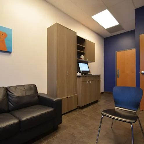 exam room with a couch exam room with a couch