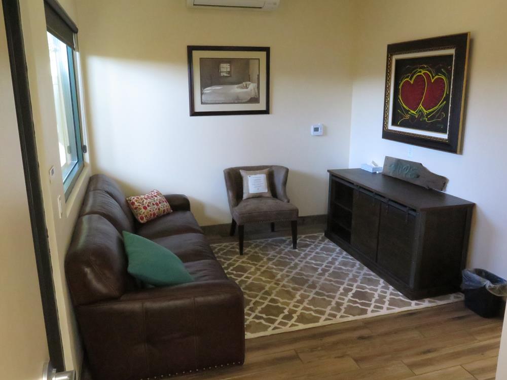 Comfort Room with sofa and chair.