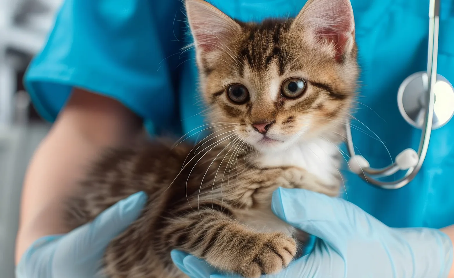 Veterinarian Holding Kitten Veterinarian Holding Kitten