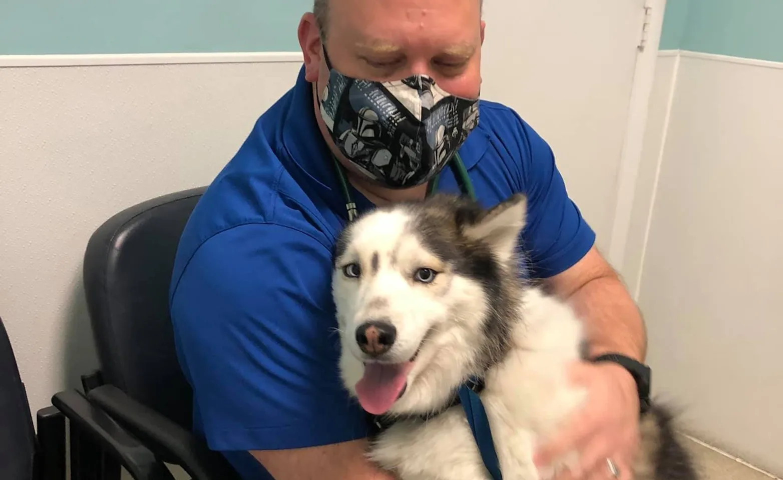 Dr. Walker with Husky Dr. Walker with Husky
