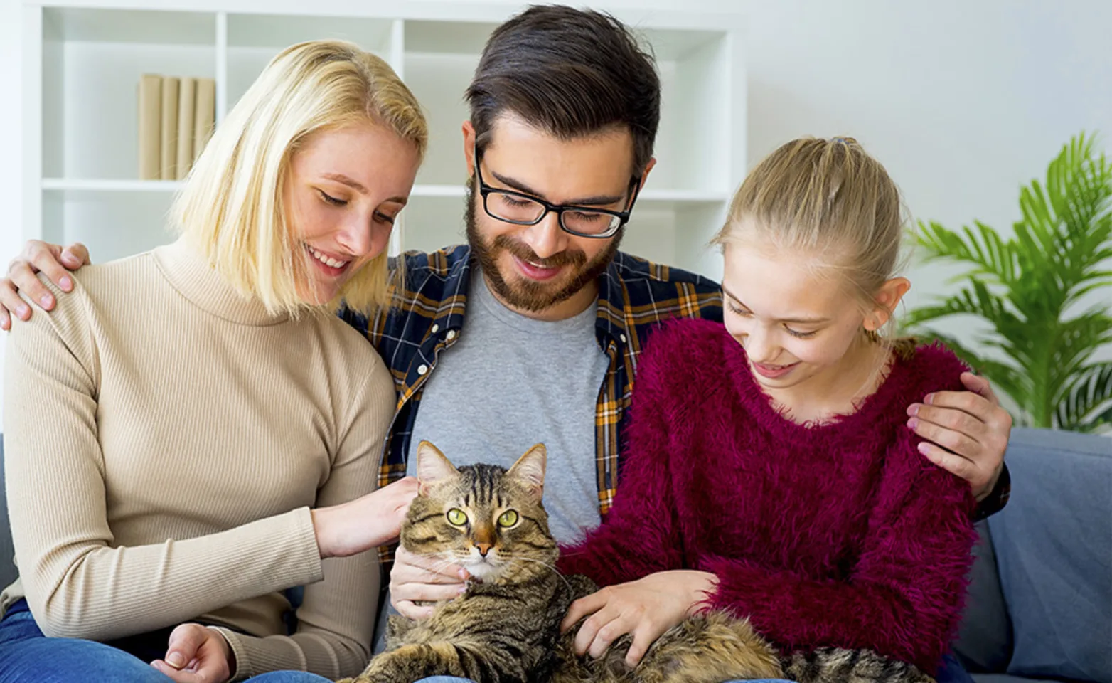 Family with cat