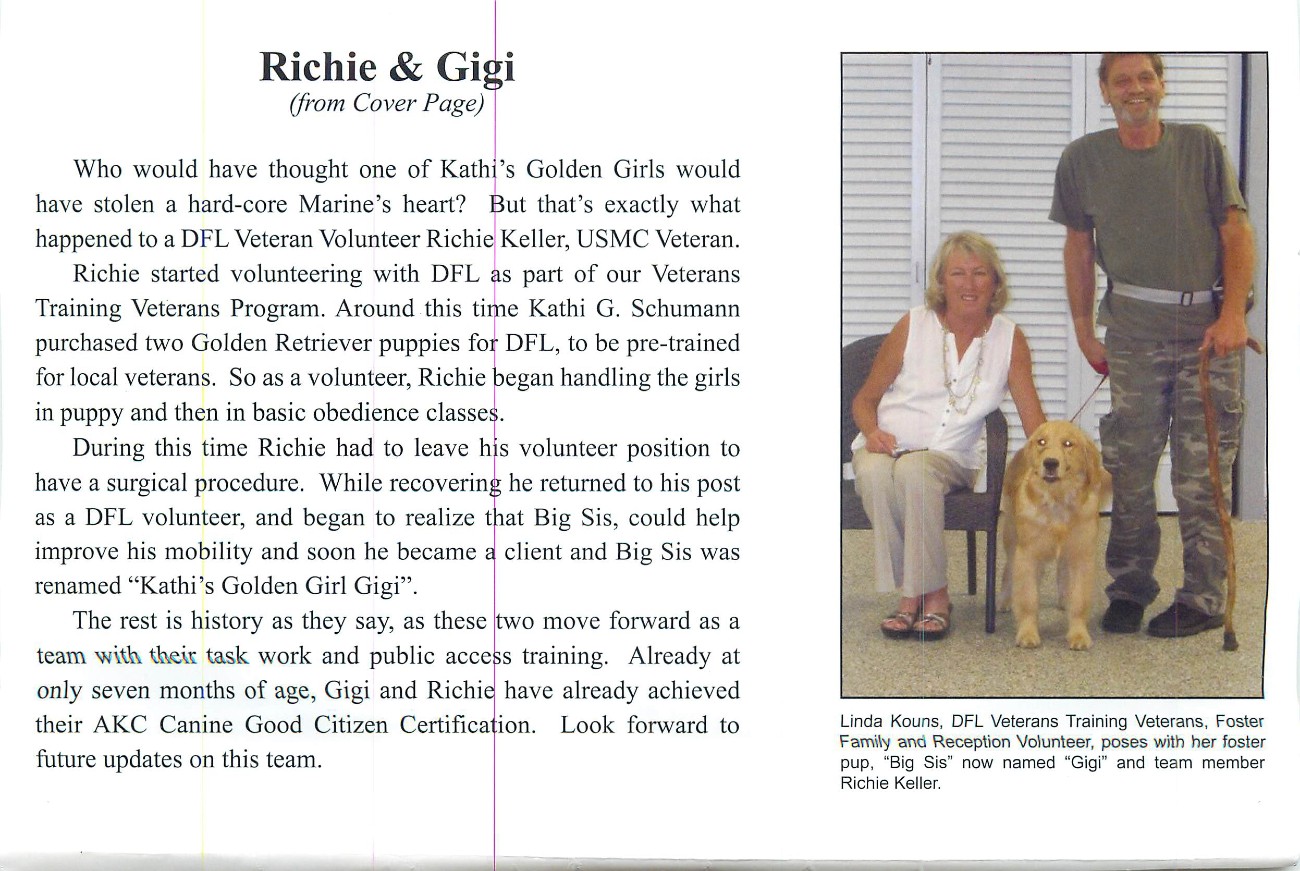 We are honored to have Mr. Keller and Gigi as part of our VBVH family!