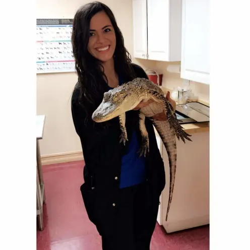 The Animalife Veterinary Center staff holding a reptile