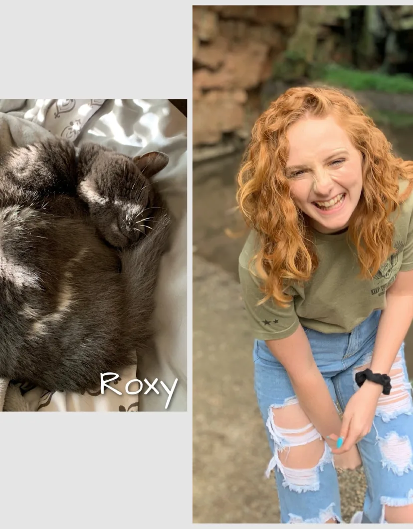 Jaden of Value Vet, and her cat, Roxy