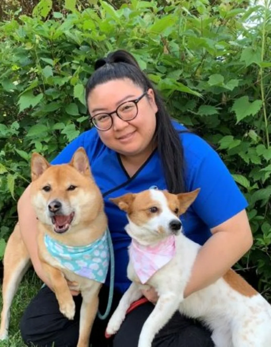 Linh with her two dogs Linh with her two dogs