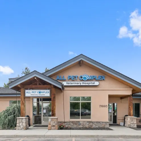 All Pet Complex Veterinary Hospital building from the front. All Pet Complex Veterinary Hospital building from the front.