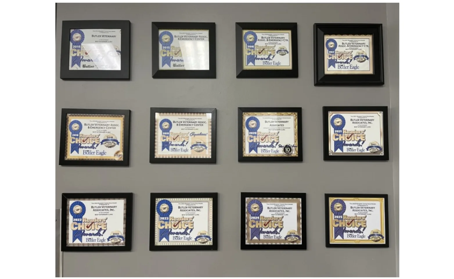 Awards Received at Butler Veterinary Associates & Emergency Center Awards Received at Butler Veterinary Associates & Emergency Center