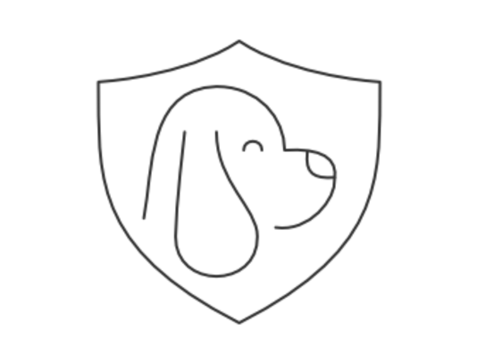 Dog with a Shield Outline Dog with a Shield Outline