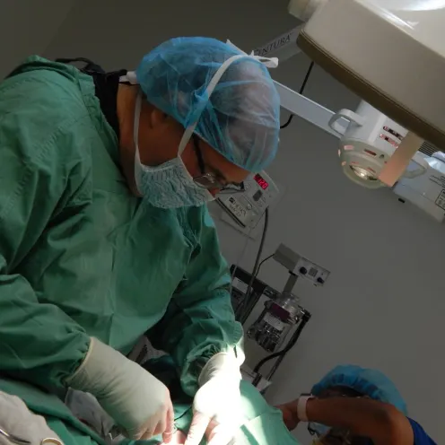 Dr. Casaus doing surgery