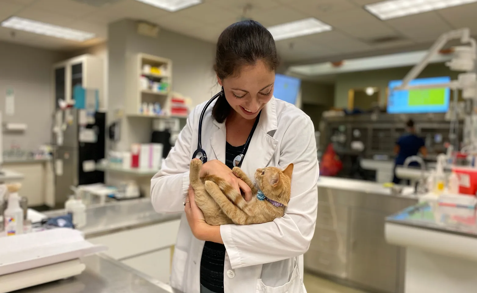 Megan Matthews holding a cat