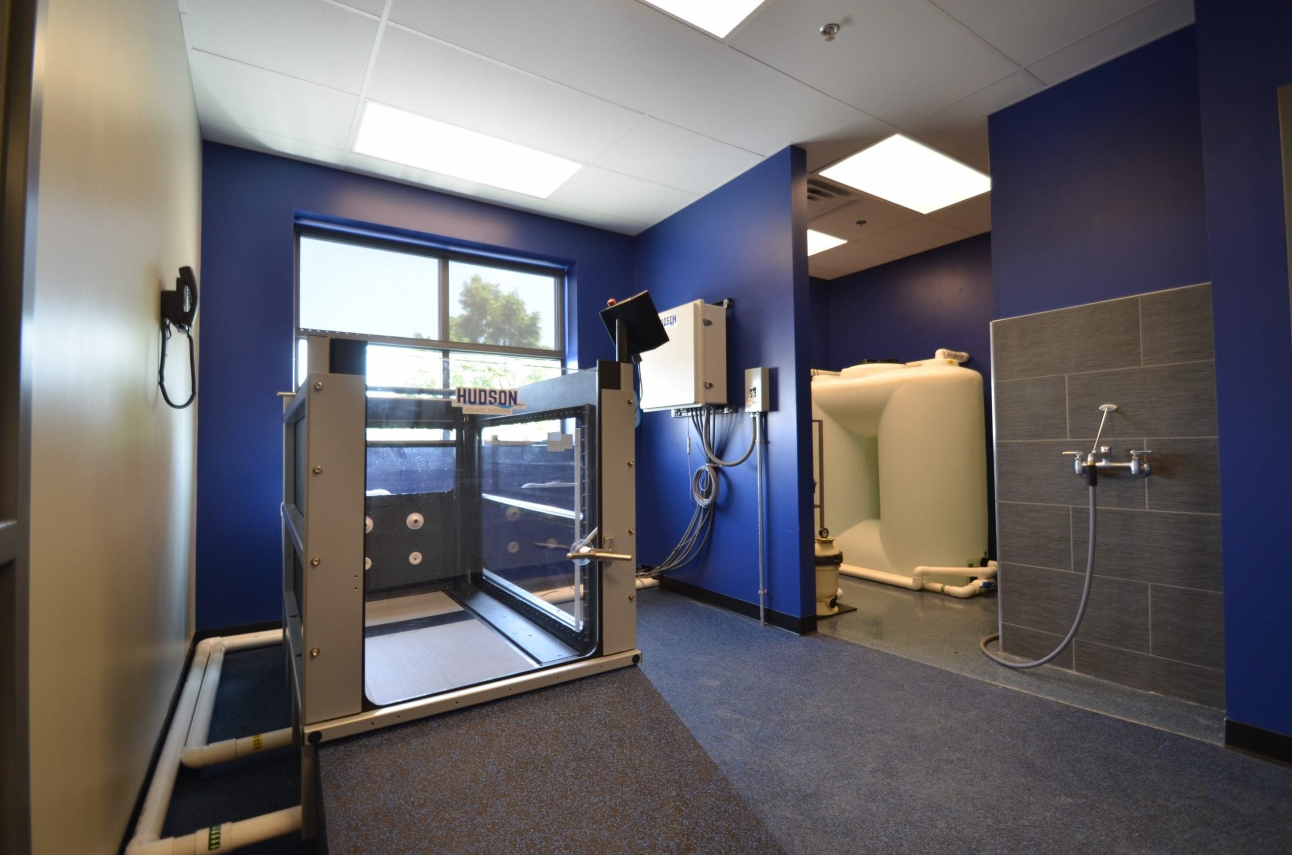 therapy room with treadmill