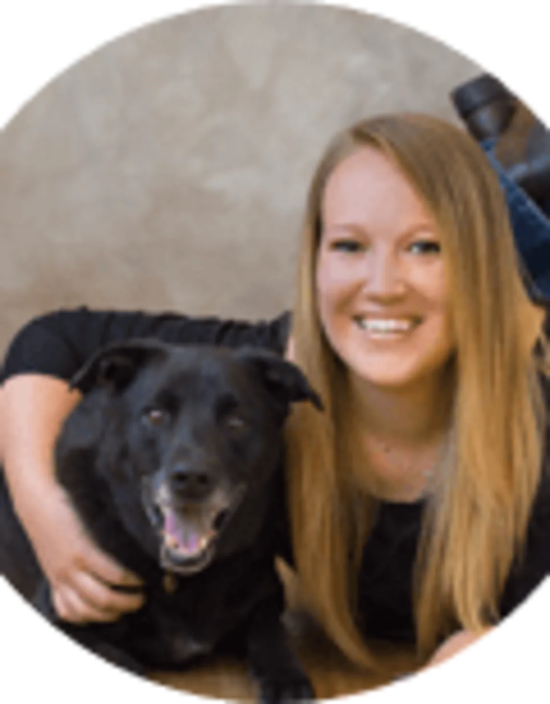 Hannah Doran with black dog Hannah Doran with black dog