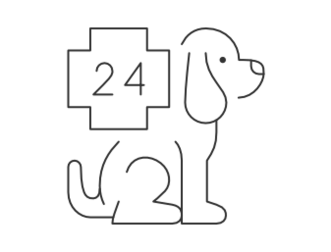Dog with 24 Hour Outline Dog with 24 Hour Outline