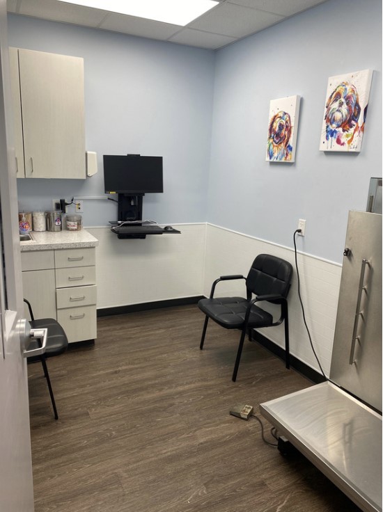 The exam room inside of our hospital