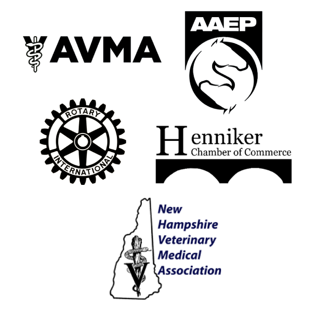 logos for AMA, AAEP, Rotary International, and the Henniker Chamber of Commerce