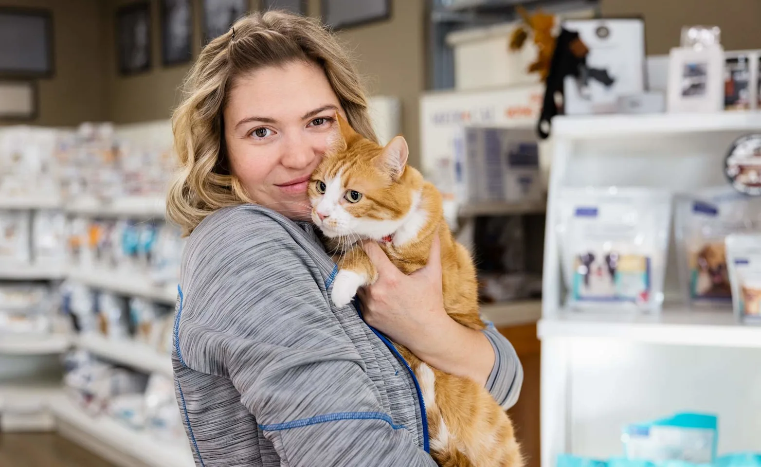 Staff holding a cat Staff holding a cat