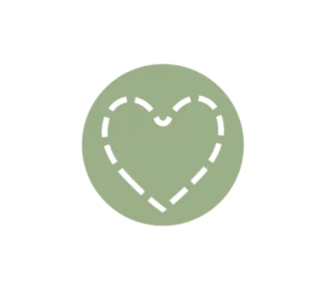 Green heart with stitches Green heart with stitches