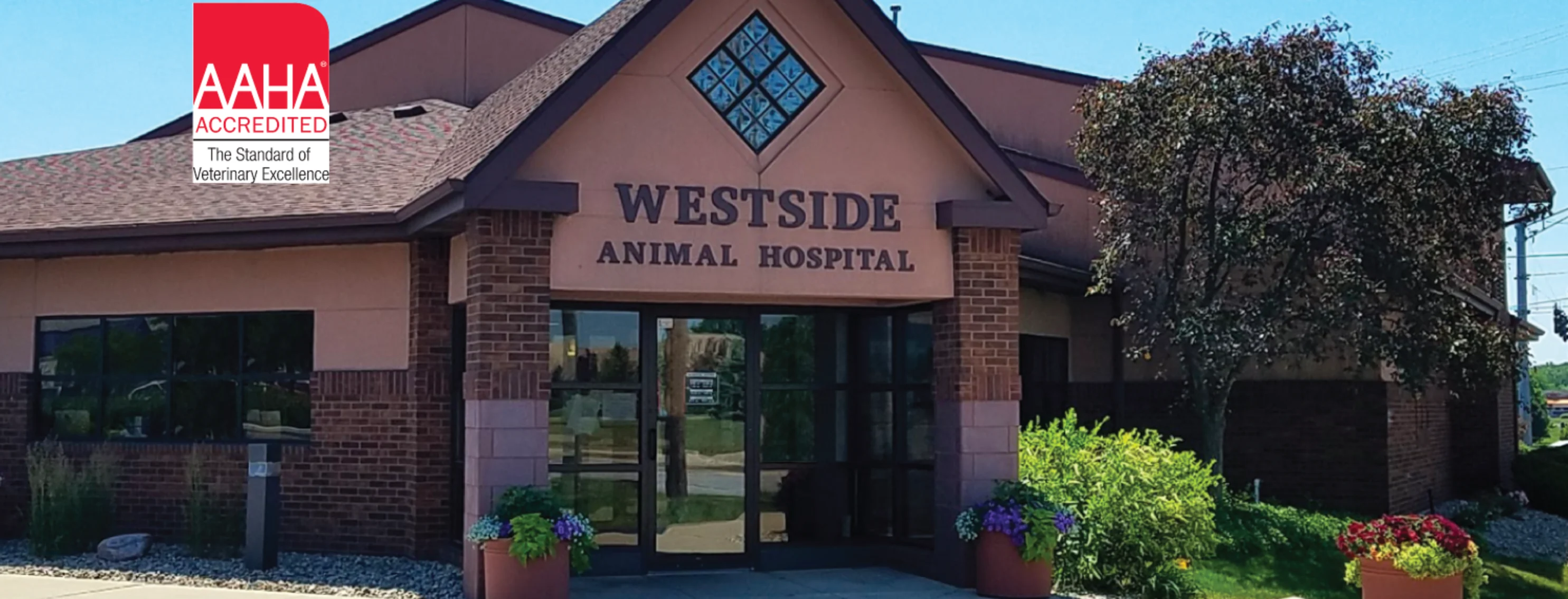 the front exterior of Westside Animal Hospital the front exterior of Westside Animal Hospital