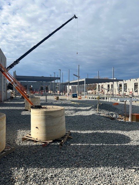 Construction view of crane