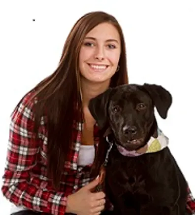 Melissa with dog Melissa with dog