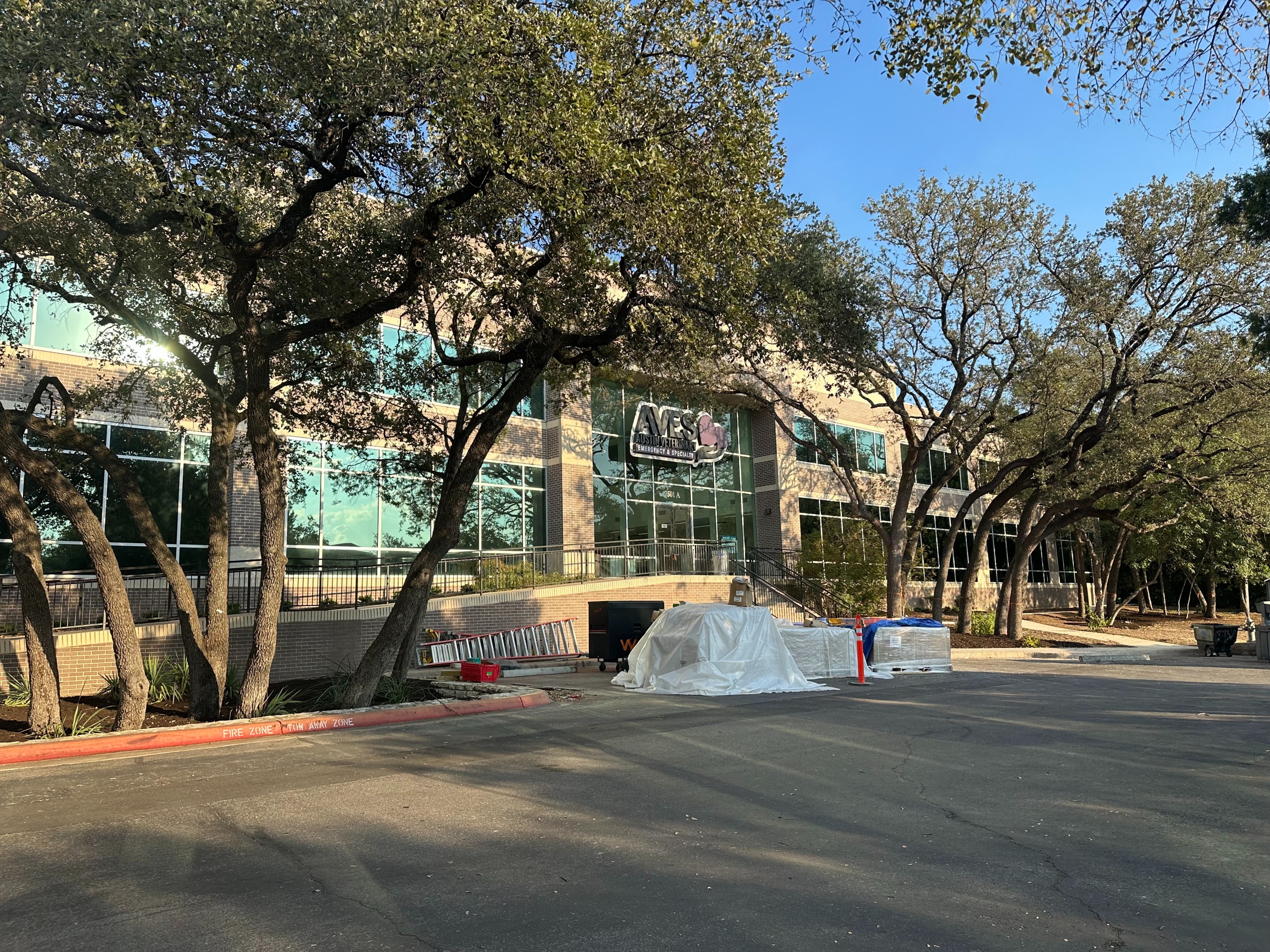 Exterior front entrance of the AVES building