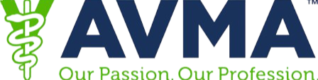 AVMA Logo that is dark blue and light green