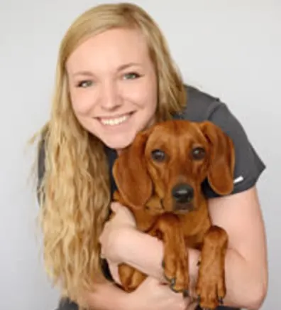 Claire with a dog Claire with a dog