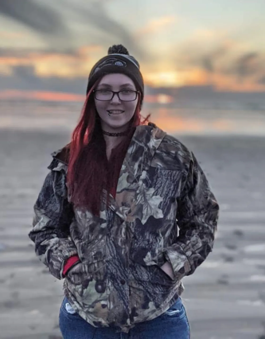 Autumn on a beach dressed in camoflage Autumn on a beach dressed in camoflage