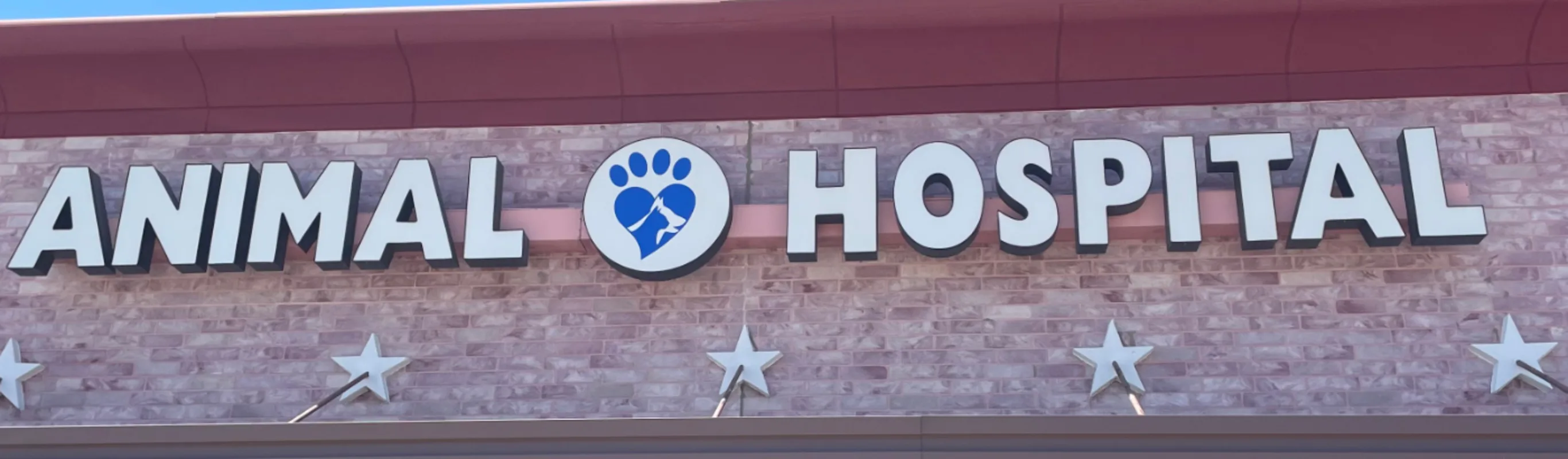 Exterior sign that reads Animal Hospital Exterior sign that reads Animal Hospital